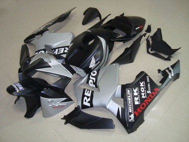 Honda CBR 600 RR 2005-2006 Motorrad Verkleidungen - Matt Schwarz Silber Repsol