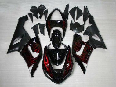 Kawasaki ZX6R 2005-2006 Motorrad Verkleidungen - Rot Schwarz