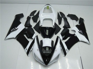 Kawasaki ZX6R 2005-2006 Motorrad Verkleidungen - Schwarz Weiß