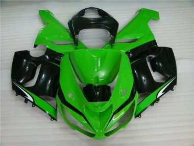 Kawasaki ZX6R 2005-2006 Motorrad Verkleidungen - Grün Weiß Schwarz
