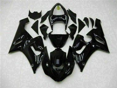 Kawasaki ZX6R 2005-2006 Motorrad Verkleidung - Glänzend Schwarz