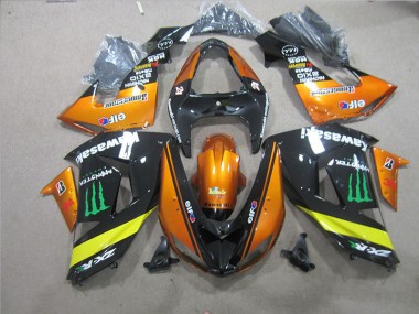 Kawasaki ZX10R 2006-2007 Motorrad Verkleidungen - Schwarz Orange Monster