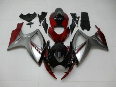 Suzuki GSXR 600 / 750 K6 2006-2007 Motorrad Verkleidungen - Rot Silber