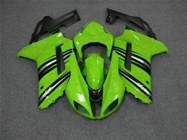 Kawasaki ZX6R 2007-2008 Motorrad Verkleidungen - Grün Schwarz