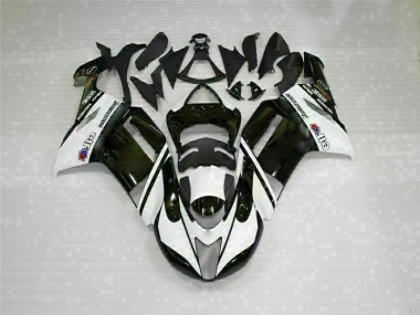 Kawasaki ZX6R 2007-2008 Motorrad Verkleidung - Schwarz Weiß