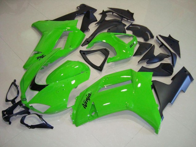 Kawasaki ZX6R 2007-2008 Motorrad Verkleidungen - Grün Matt schwarz Kawasaki ZX6R 2007-2008 Motorrad Verkleidungen - Grün Matt schwarz