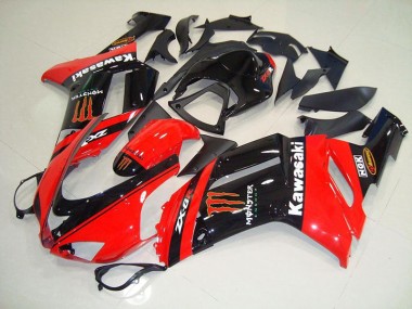 Kawasaki ZX6R 2007-2008 Motorrad Verkleidungen - Monster in Rot
