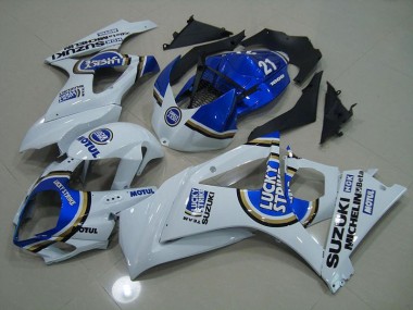 Suzuki GSXR 1000 K7 2007-2008 Motorrad Verkleidungen - Blau Lucky Strike