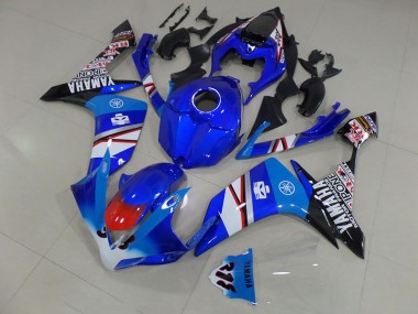 Yamaha R1 2007-2008 Motorrad Verkleidungen - Blau Weiß Schwarz Aufkleber