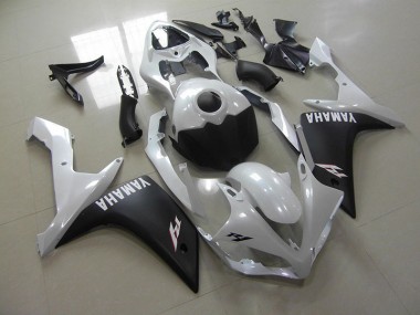 Yamaha R1 2007-2008 Motorrad Verkleidungen - Perl Weiß Matt Schwarz