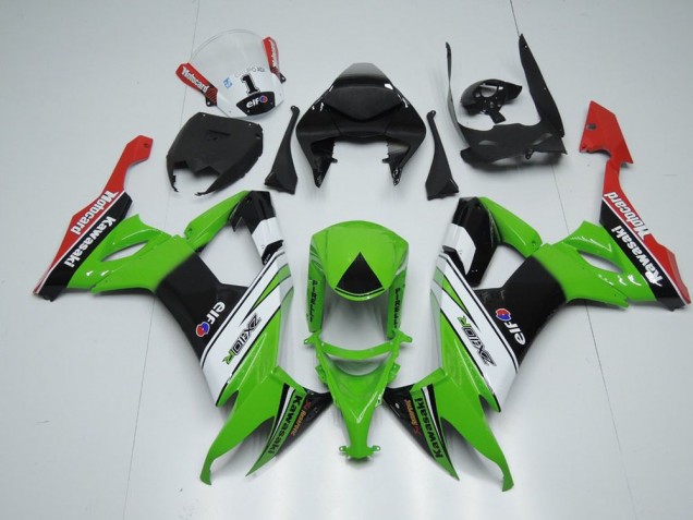 Kawasaki ZX10R 2008-2010 Motorrad Verkleidungen - Weiß Schwarz Und Grün