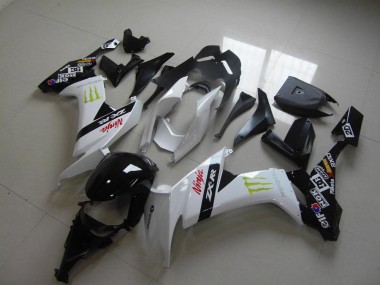 Kawasaki ZX10R 2008-2010 Motorrad Verkleidungen - Weiß Monster