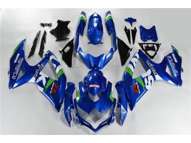 Suzuki GSXR 600 / 750 K8 2008-2010 Motorrad Verkleidungen - Blau Weiß Grün