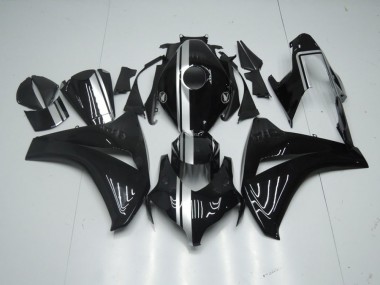 Honda CBR 1000 RR 2008-2011 Motorrad Verkleidungen - Glänzend Schwarz mit silbernem Streifen