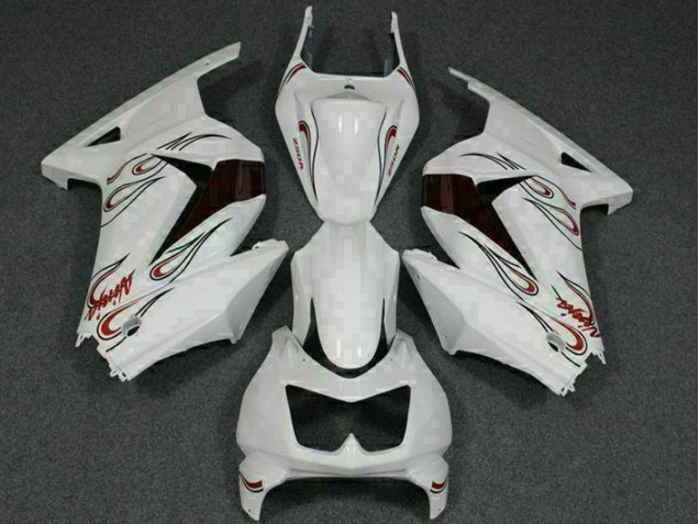 Kawasaki EX250 2008-2012 Motorrad Verkleidungen - Weiß Rot Kawasaki EX250 2008-2012 Motorrad Verkleidungen - Weiß Rot